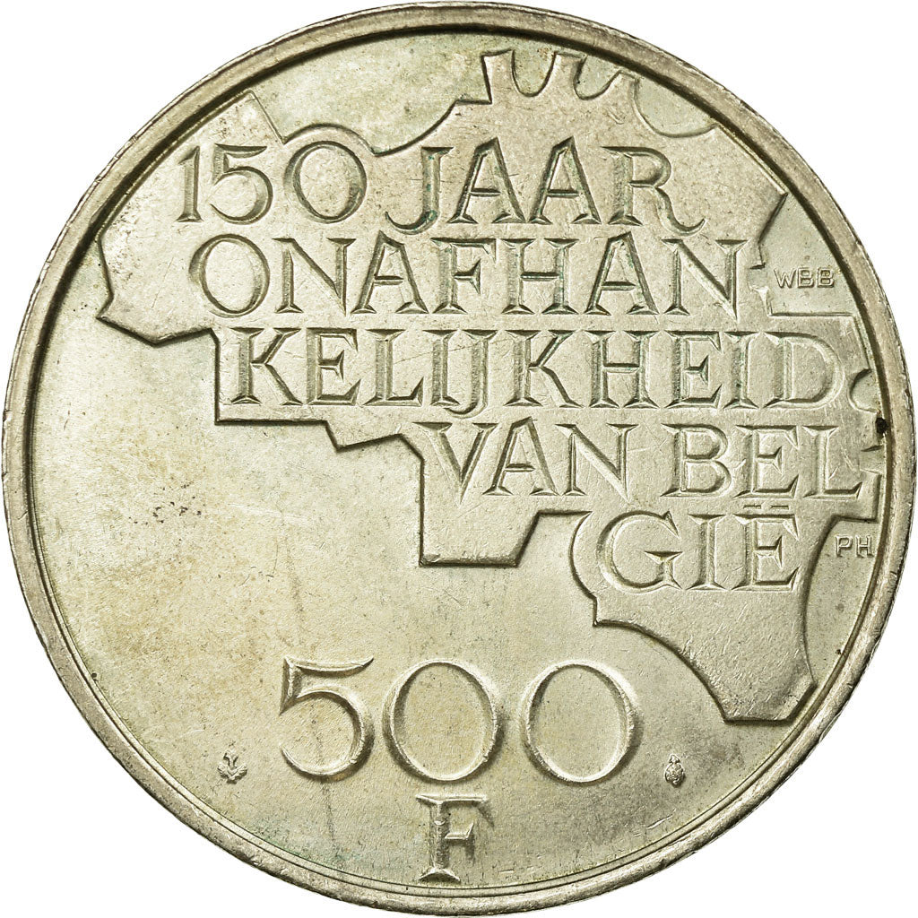 Coin, Belgium, 500 Francs, 500 Frank, 1980, Brussels, EF(40-45), Silver Clad