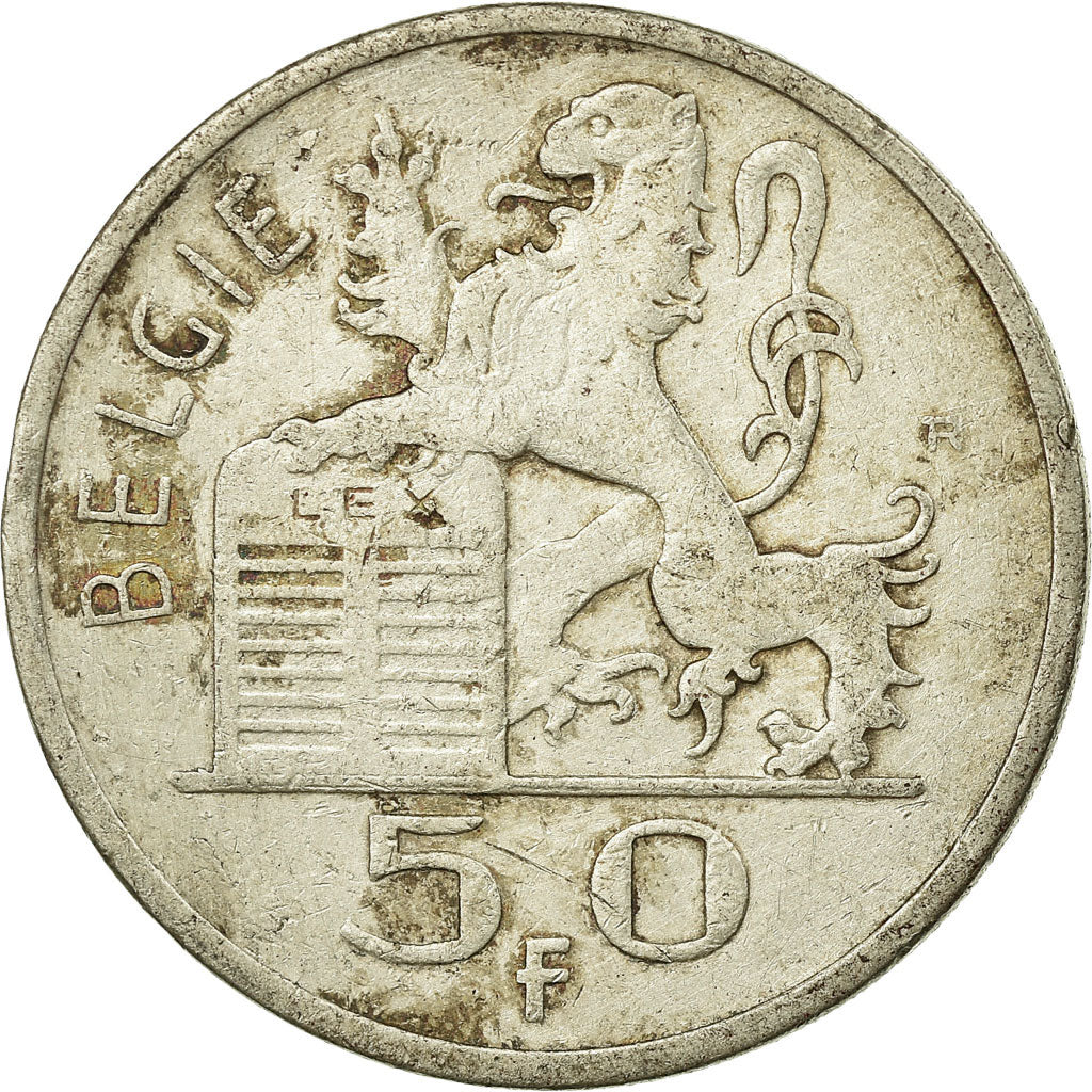 Coin, Belgium, 50 Francs, 50 Frank, 1948, VF(30-35), Silver, KM:137