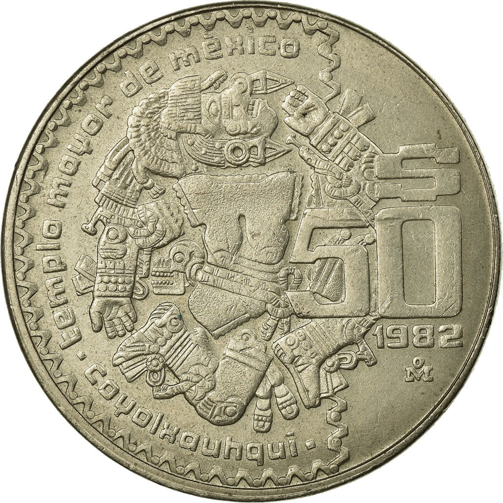 Coin, Mexico, 50 Pesos, 1982, Mexico City, EF(40-45), Copper-nickel, KM:490