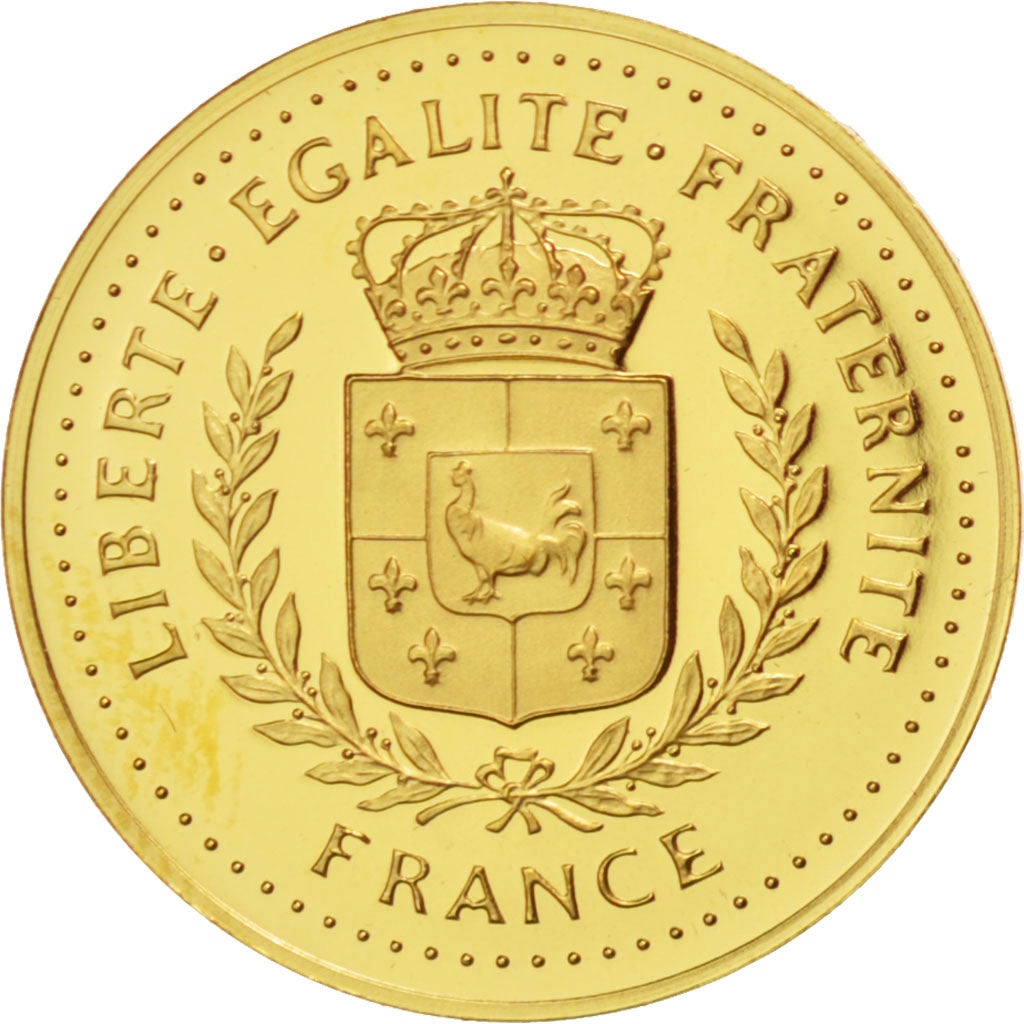 FRANCE, History, French Fifth Republic, Medal, MS(65-70), Gold, 18, 2.00