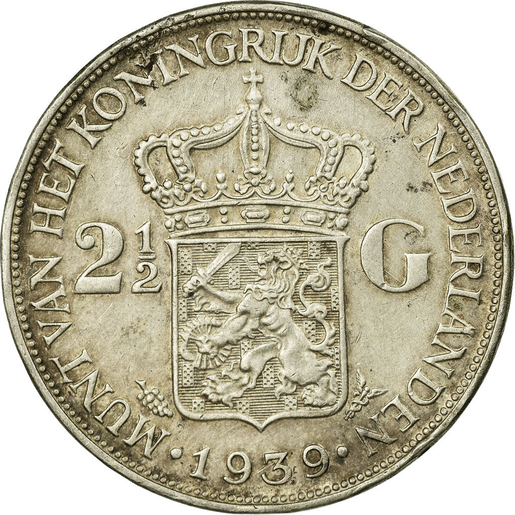 Monnaie, Pays-Bas, Wilhelmina I, 2-1/2 Gulden, 1939, TTB, Argent, KM:165