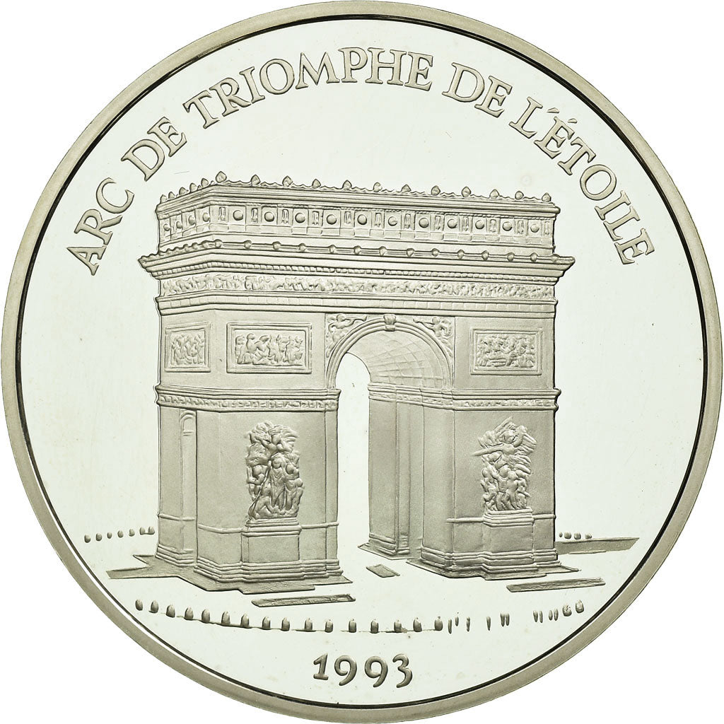 Coin, France, Arc de Triomphe, 100 Francs-15 Ecus, 1993, MS(65-70), Silver