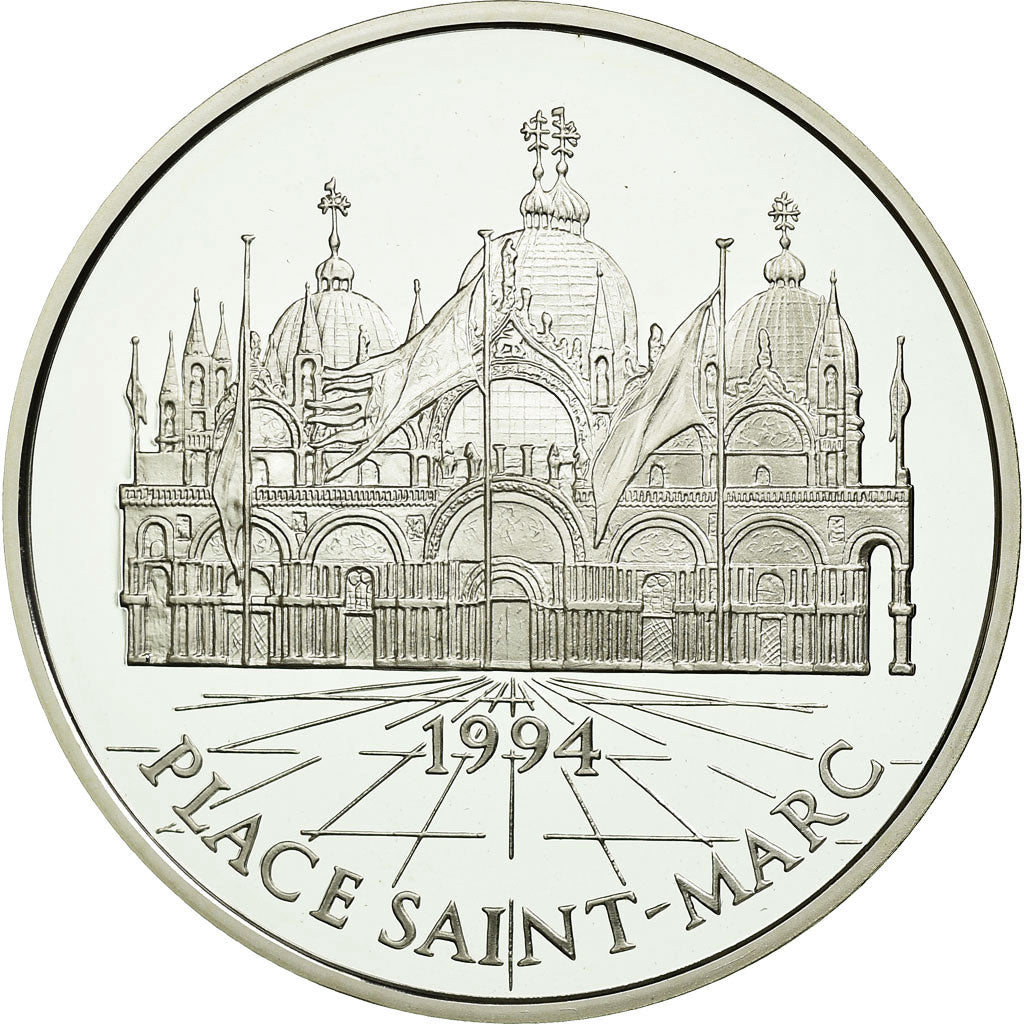 Coin, France, Place Saint-Marc, 100 Francs-15 Ecus, 1994, MS(65-70), Silver