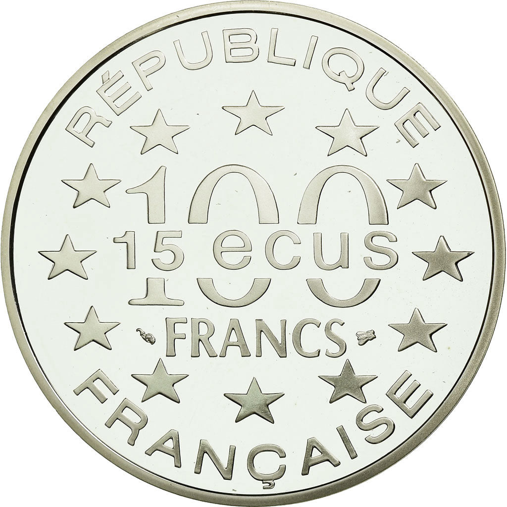 Coin, France, Place Saint-Marc, 100 Francs-15 Ecus, 1994, MS(65-70), Silver