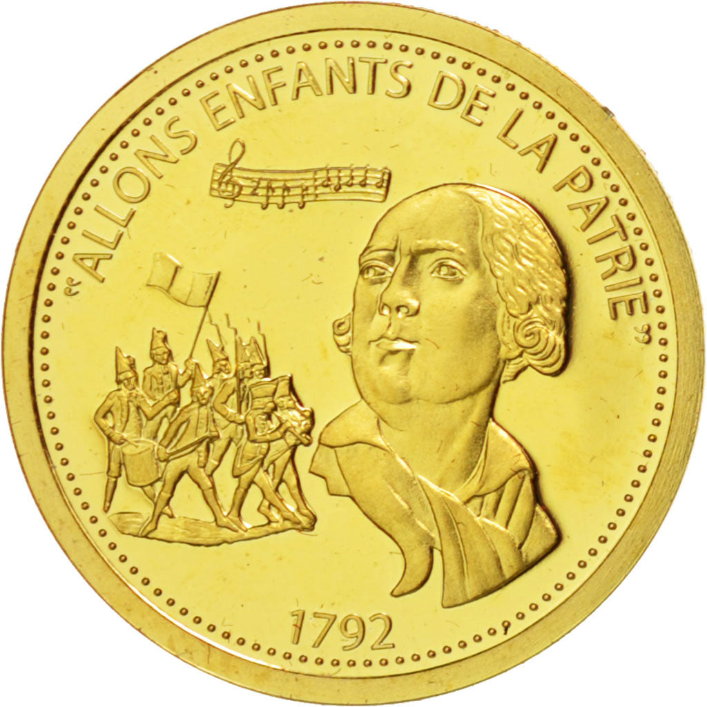 FRANCE, History, The Fifth Republic, Medal, MS(65-70), Gold, 17, 2.00