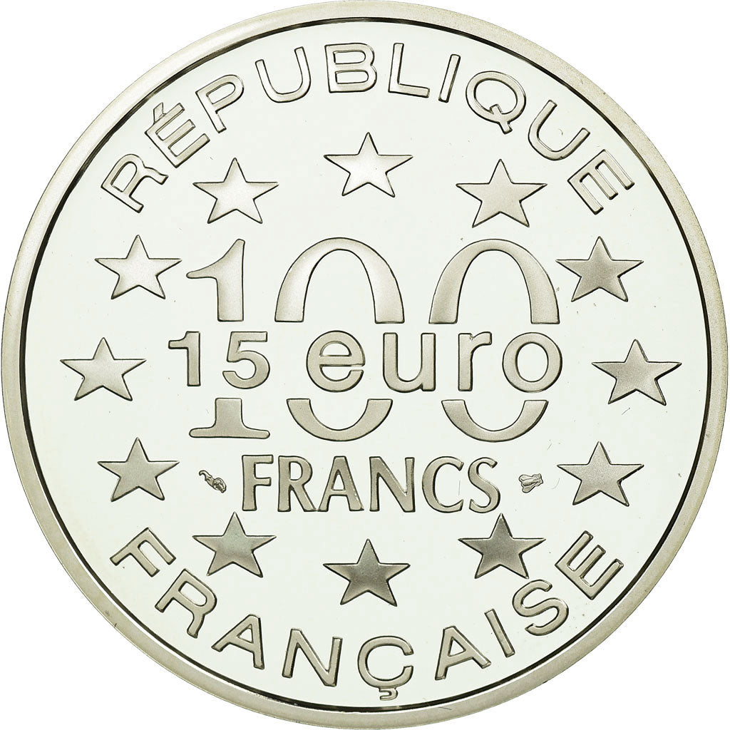 Moeda, França, Vienne - Cathédrale Saint-Etienne, 100 Francs-15 Euro, 1996