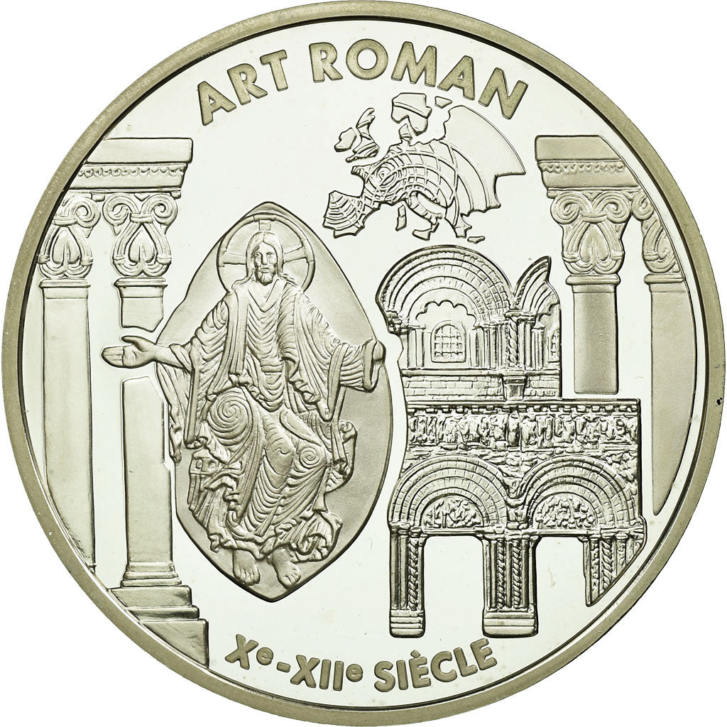 Monnaie, France, Europa - L'art roman, 6.55957 Francs, 1999, Paris, FDC, Argent