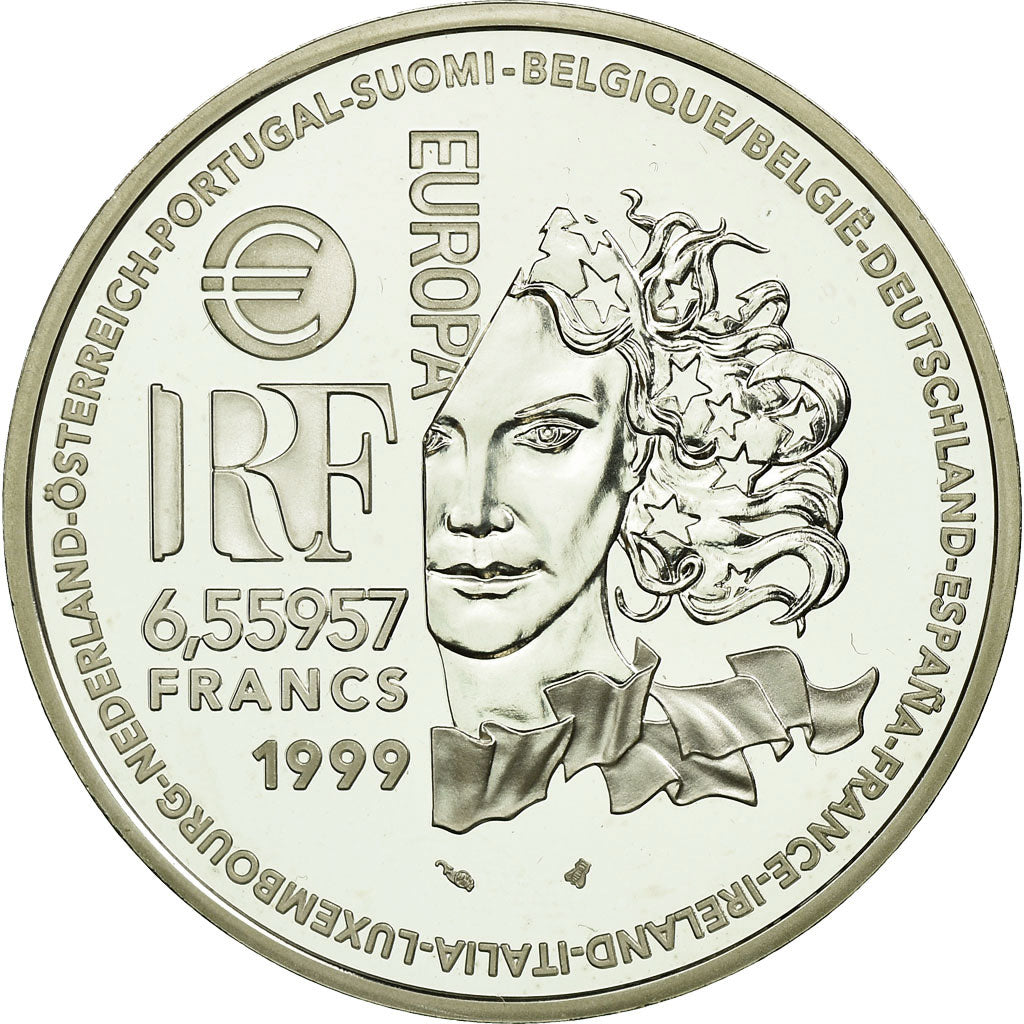 Monnaie, France, Europa - L'art roman, 6.55957 Francs, 1999, Paris, FDC, Argent