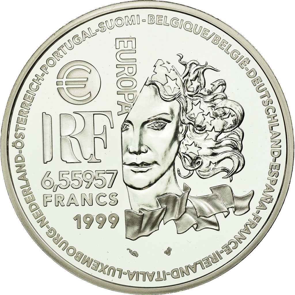 Moeda, França, Europa - L'art gothique, 6.55957 Francs, 1999, Paris, MS(65-70)