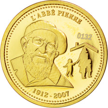 Frankrijk, Medaille, The Fifth Republic, Abbé Pierre, Society, 2007, FDC, Goud
