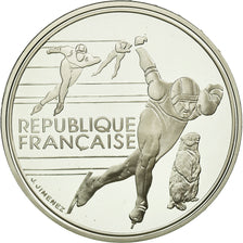 Coin, France, Patinage de vitesse, 100 Francs, 1990, MS(65-70), Silver, KM:980
