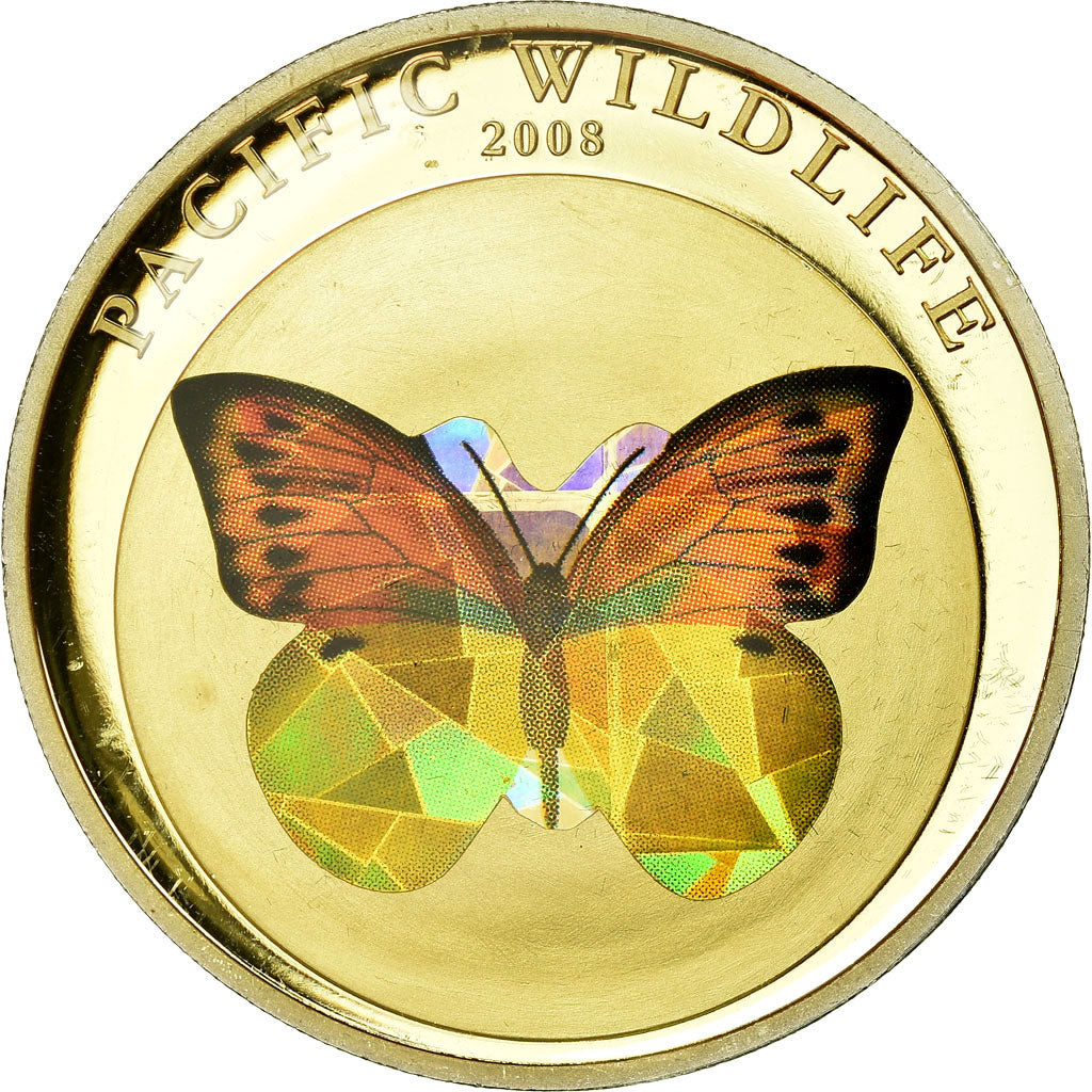 Munten, Palau, Papillon, Dollar, 2008, FDC, Zilver