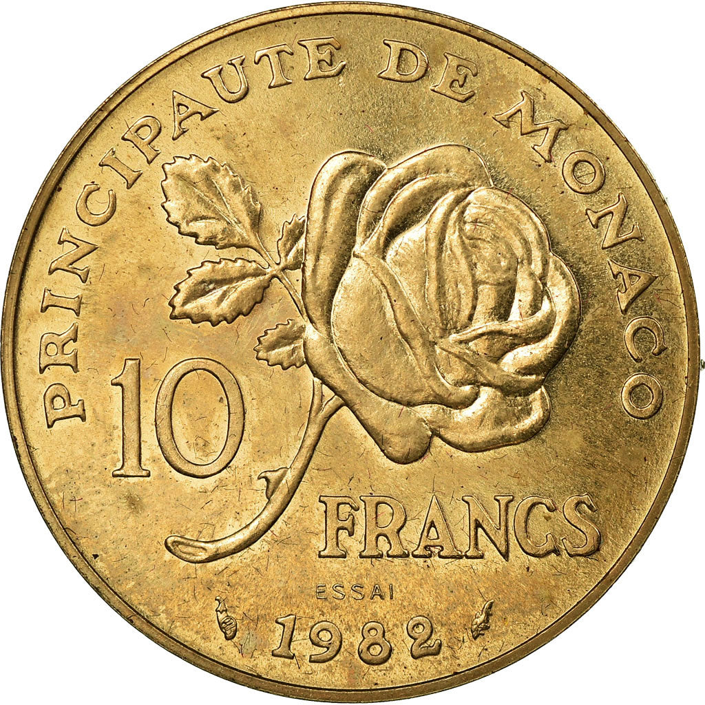 Coin, Monaco, Princesse Grace, 10 Francs, 1982, ESSAI, MS(63)