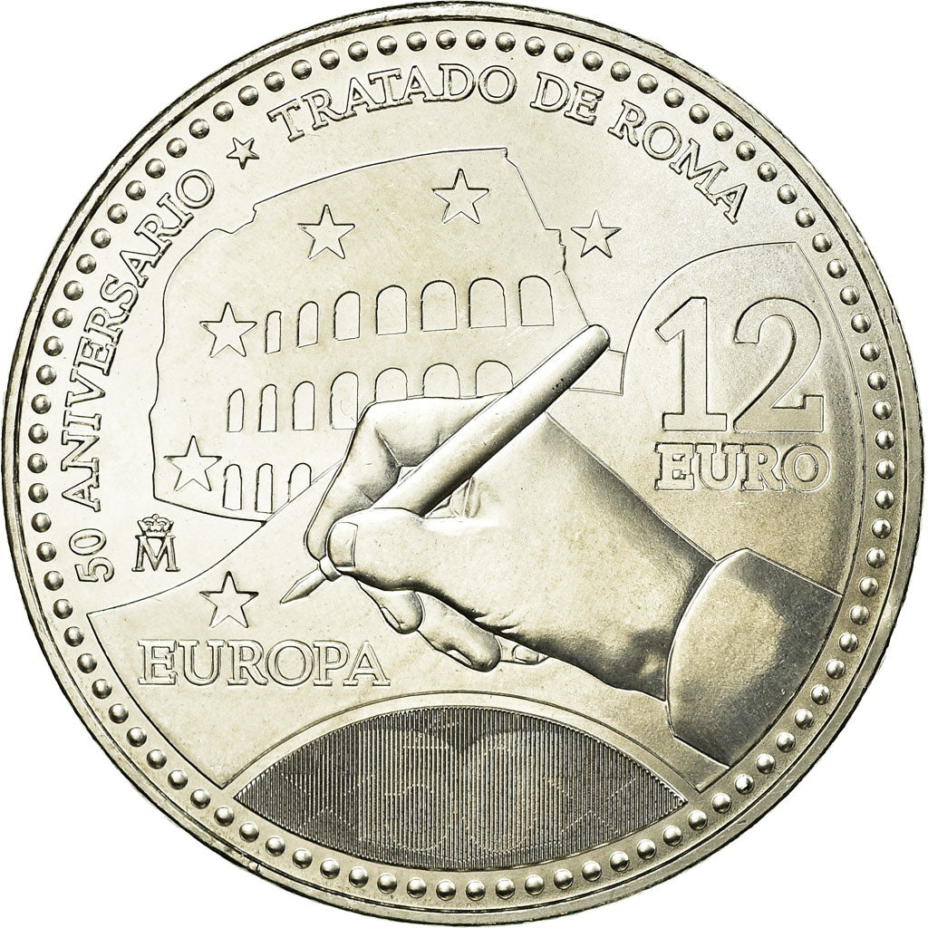 Spanje, 12 Euro, 2007, UNC-, Zilver, KM:1129