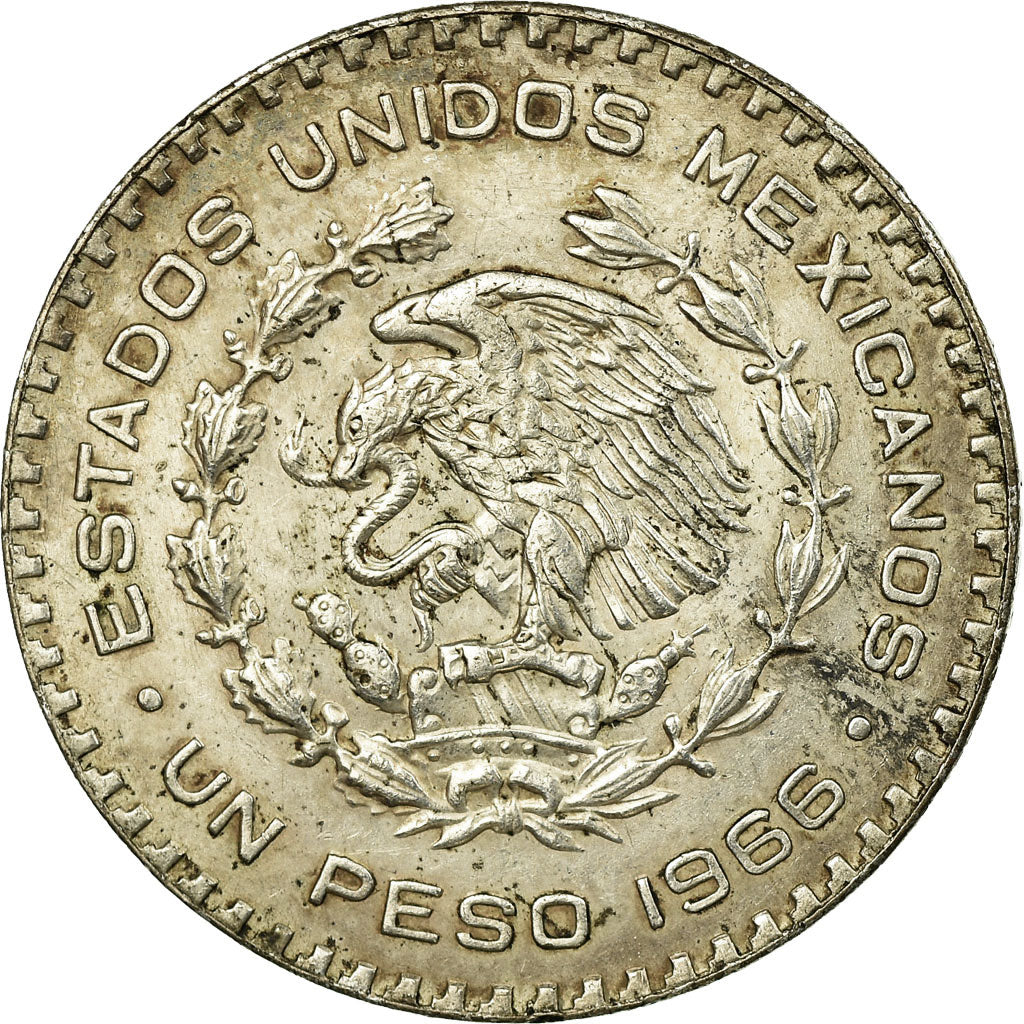 Coin, Mexico, Peso, 1966, Mexico City, VF(30-35), Silver, KM:459