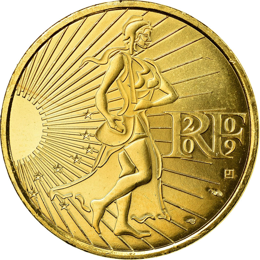 France, 10 Euro, 2009, gold-plated coin, MS(65-70), Silver, KM:1580