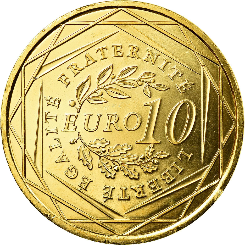 France, 10 Euro, 2009, gold-plated coin, MS(65-70), Silver, KM:1580