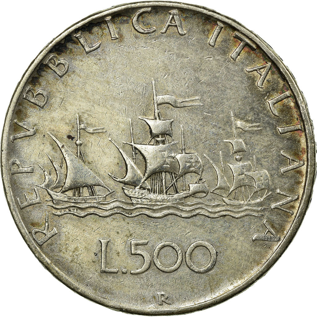 Coin, Italy, 500 Lire, 1959, Rome, EF(40-45), Silver, KM:98