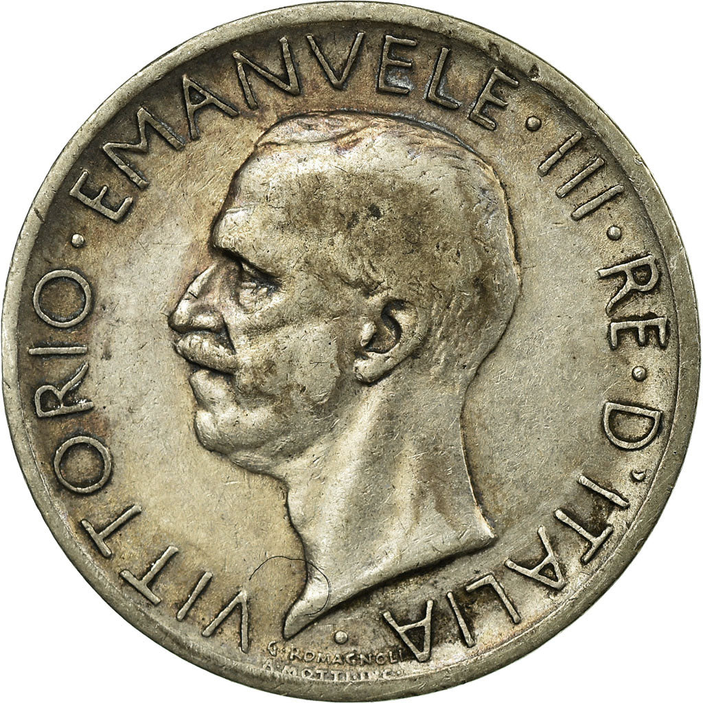 Coin, Italy, Vittorio Emanuele III, 5 Lire, 1927, Rome, VF(30-35), Silver