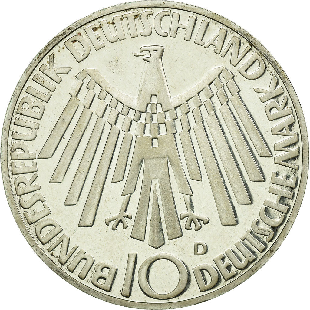 Monnaie, République fédérale allemande, 10 Mark, 1972, Munich, SUP, Argent