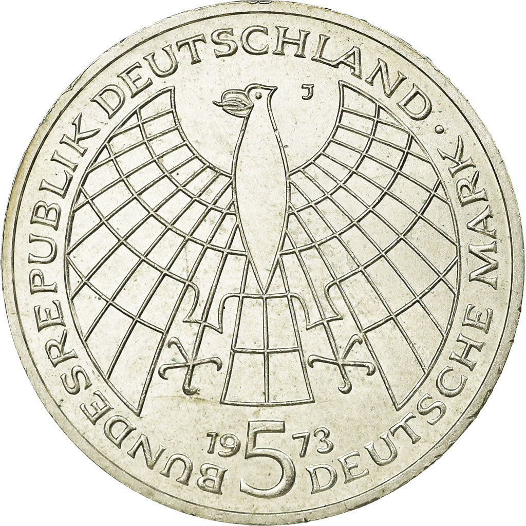 Monnaie, République fédérale allemande, 5 Mark, 1973, Hamburg, Germany, SUP