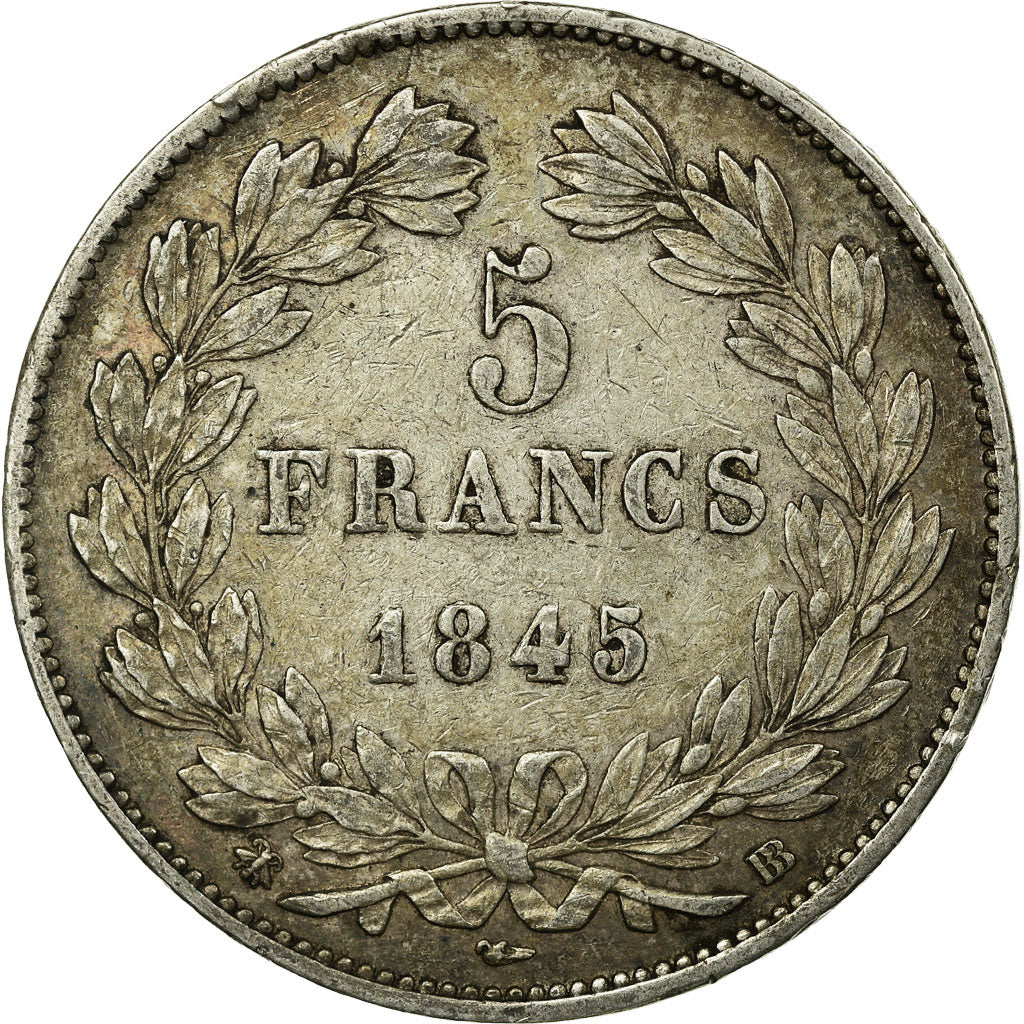 Monnaie, France, Louis-Philippe, 5 Francs, 1845, Strasbourg, TB+, Argent