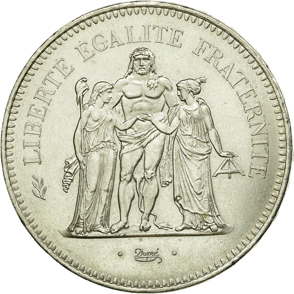 Coin, France, Hercule, 50 Francs, 1975, Paris, EF(40-45), Silver, KM:941.1