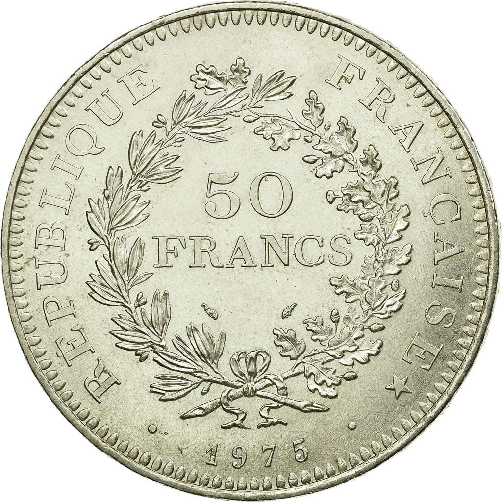 Coin, France, Hercule, 50 Francs, 1975, Paris, EF(40-45), Silver, KM:941.1