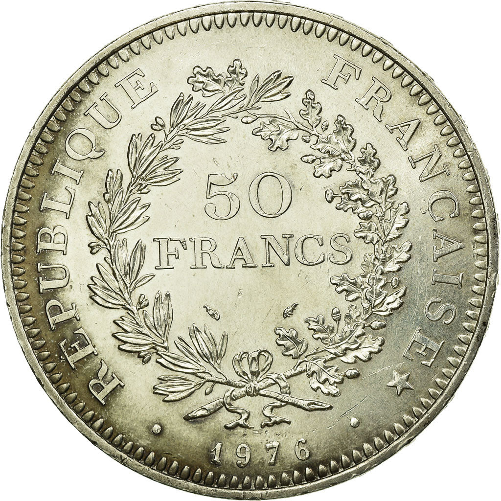 Coin, France, Hercule, 50 Francs, 1975, Paris, EF(40-45), Silver, KM:941.1