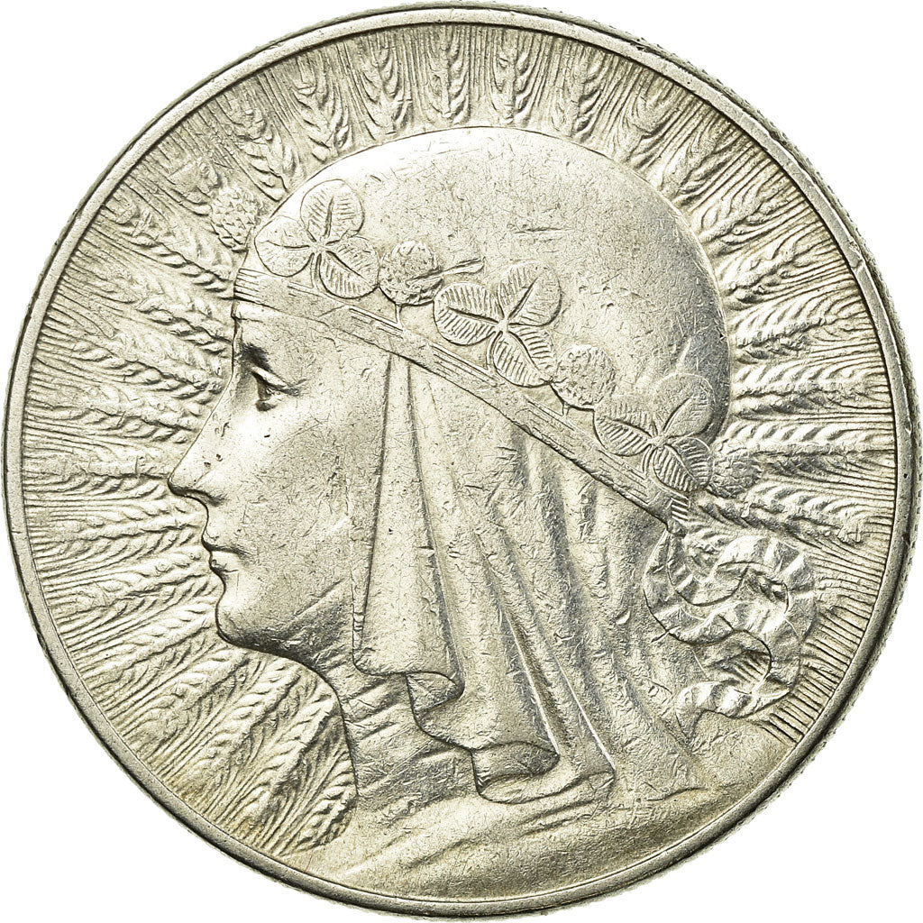 Coin, Poland, 10 Zlotych, 1933, Warsaw, AU(55-58), Silver, KM:22