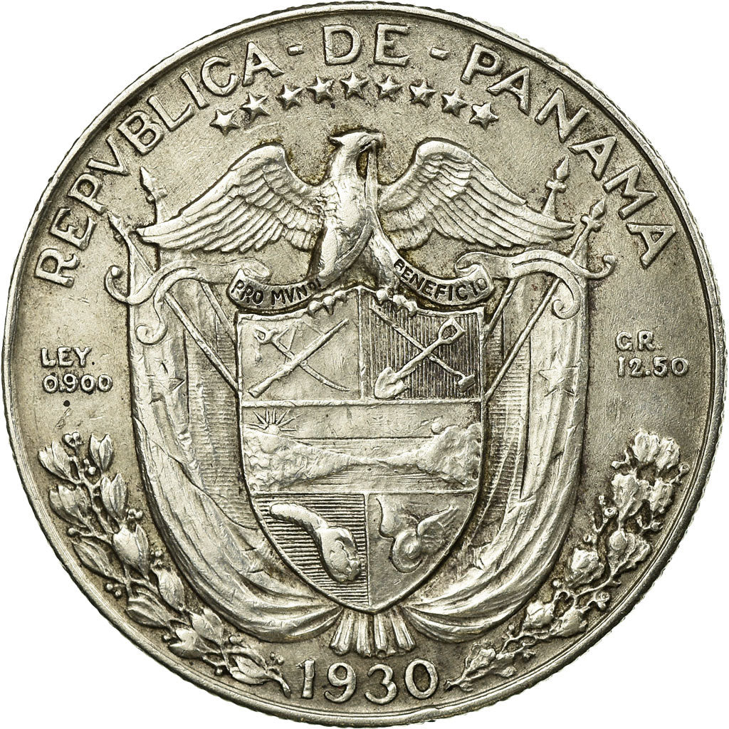 Monnaie, Panama, 1/2 Balboa, 1930, TTB, Argent, KM:12.1