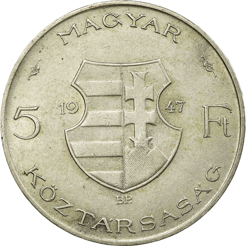 Coin, Hungary, 5 Forint, 1947, Budapest, EF(40-45), Silver, KM:534a