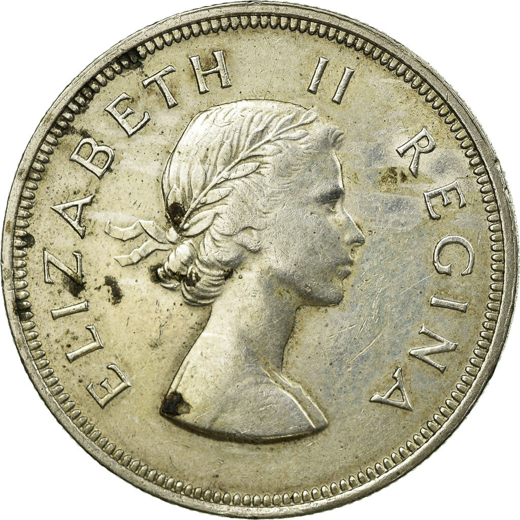 Coin, South Africa, Elizabeth II, 2-1/2 Shillings, 1956, EF(40-45), Silver