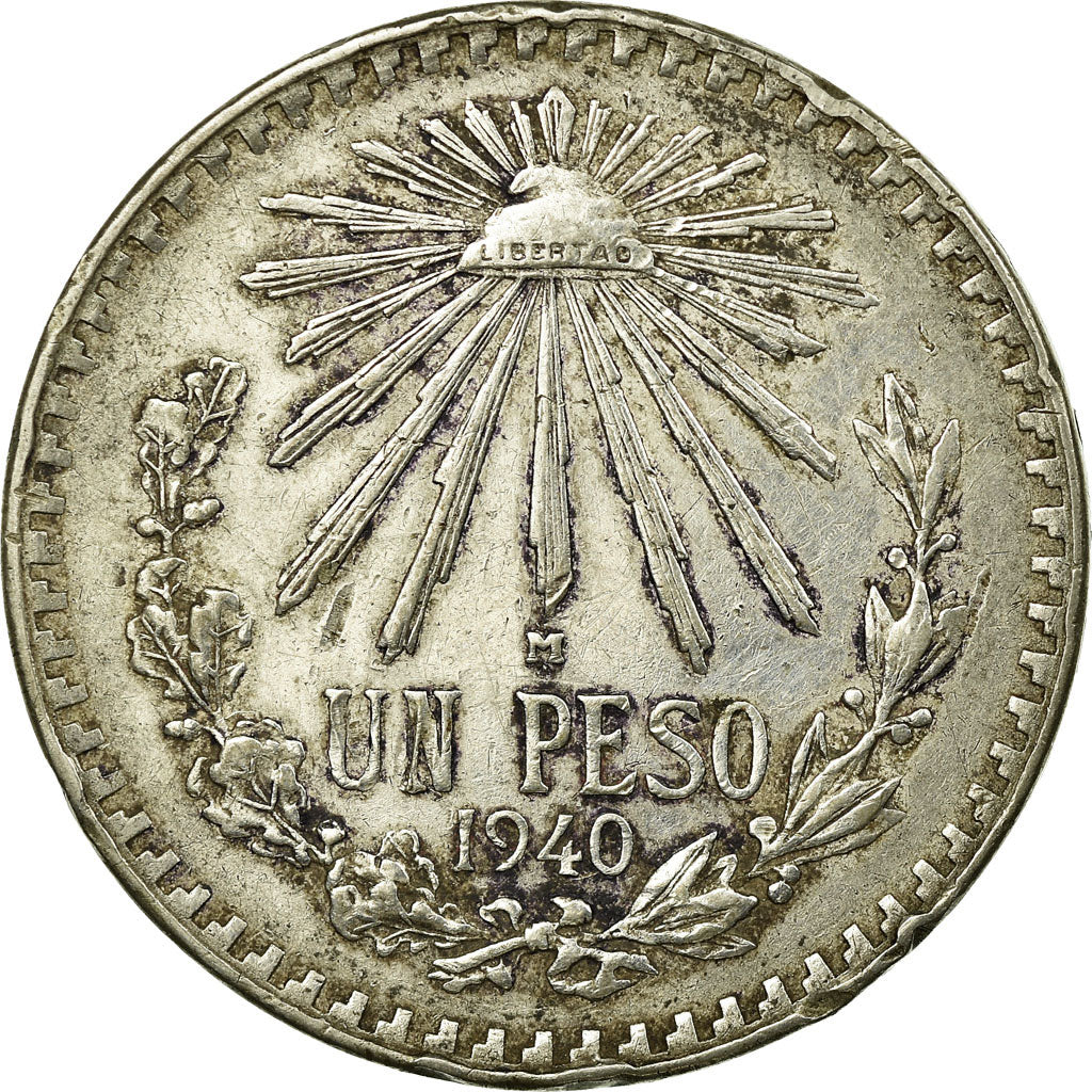Coin, Mexico, Peso, 1940, Mexico City, EF(40-45), Silver, KM:455
