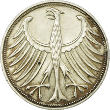 Coin, GERMANY - FEDERAL REPUBLIC, 5 Mark, 1966, Stuttgart, EF(40-45), Silver