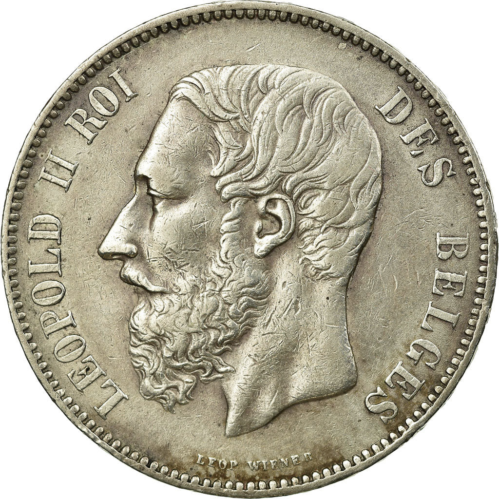 Coin, Belgium, Leopold II, 5 Francs, 5 Frank, 1873, EF(40-45), Silver, KM:24
