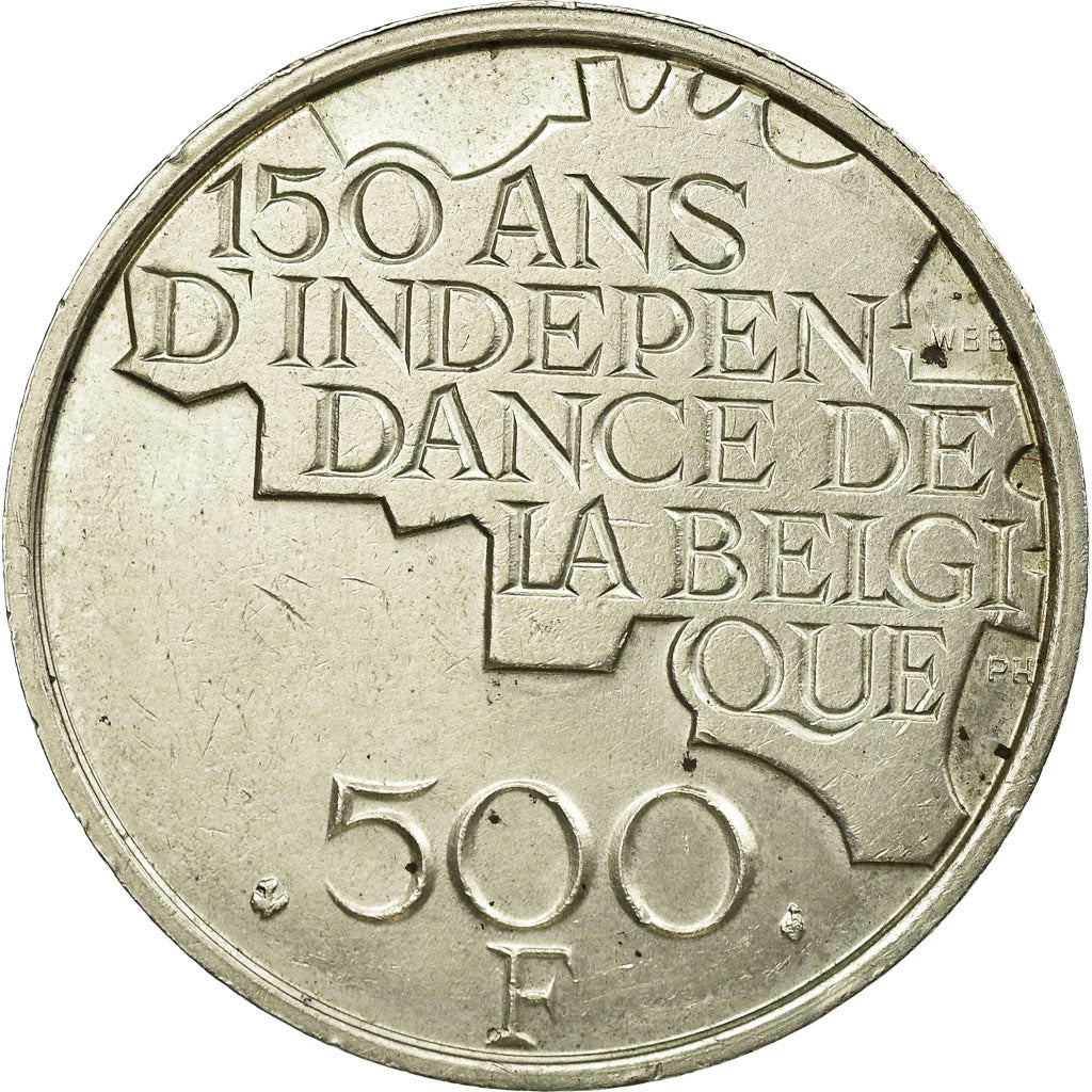 Coin, Belgium, 500 Francs, 500 Frank, 1980, Brussels, EF(40-45), Silver Clad