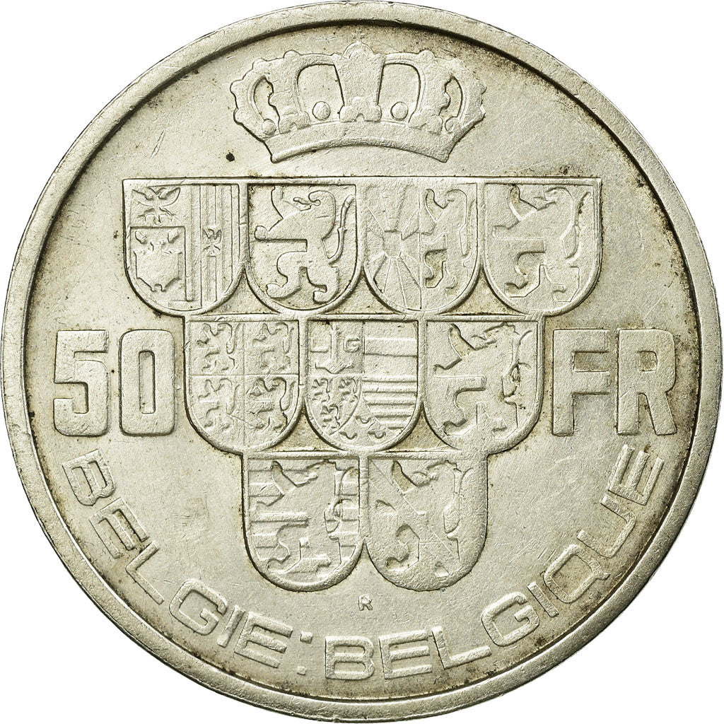 Coin, Belgium, 50 Francs, 50 Frank, 1939, EF(40-45), Silver, KM:122.1