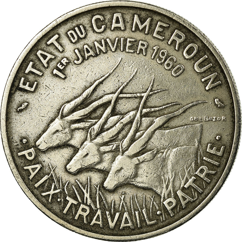 Coin, Cameroon, 50 Francs, 1960, Paris, EF(40-45), Copper-nickel, KM:13