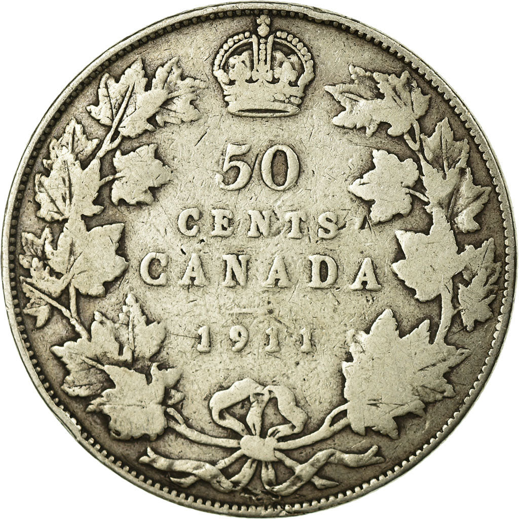 Coin, Canada, George V, 50 Cents, 1911, Royal Canadian Mint, Ottawa, VF(20-25)
