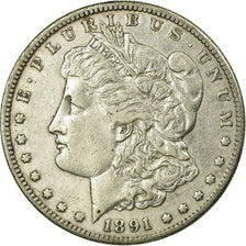 Coin, United States, Morgan Dollar, Dollar, 1891, U.S. Mint, San Francisco