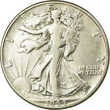 Coin, United States, Walking Liberty Half Dollar, Half Dollar, 1944, U.S. Mint