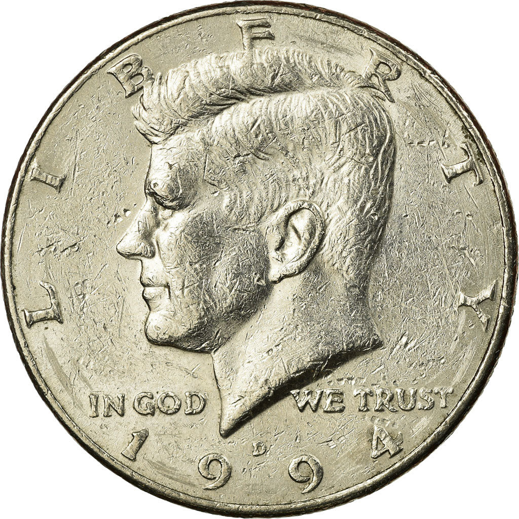 Coin, United States, Kennedy Half Dollar, Half Dollar, 1994, U.S. Mint, Denver