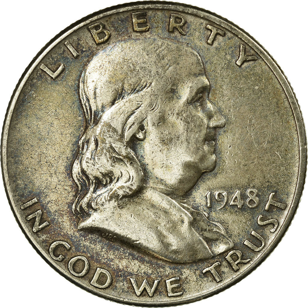 Coin, United States, Franklin Half Dollar, Half Dollar, 1948, U.S. Mint
