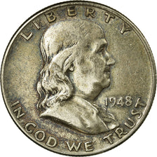 Coin, United States, Franklin Half Dollar, Half Dollar, 1948, U.S. Mint