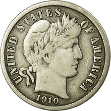 Moneda, Estados Unidos, Barber Dime, Dime, 1910, U.S. Mint, Philadelphia, BC+