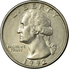 Coin, United States, Washington Quarter, Quarter, 1992, U.S. Mint, Denver