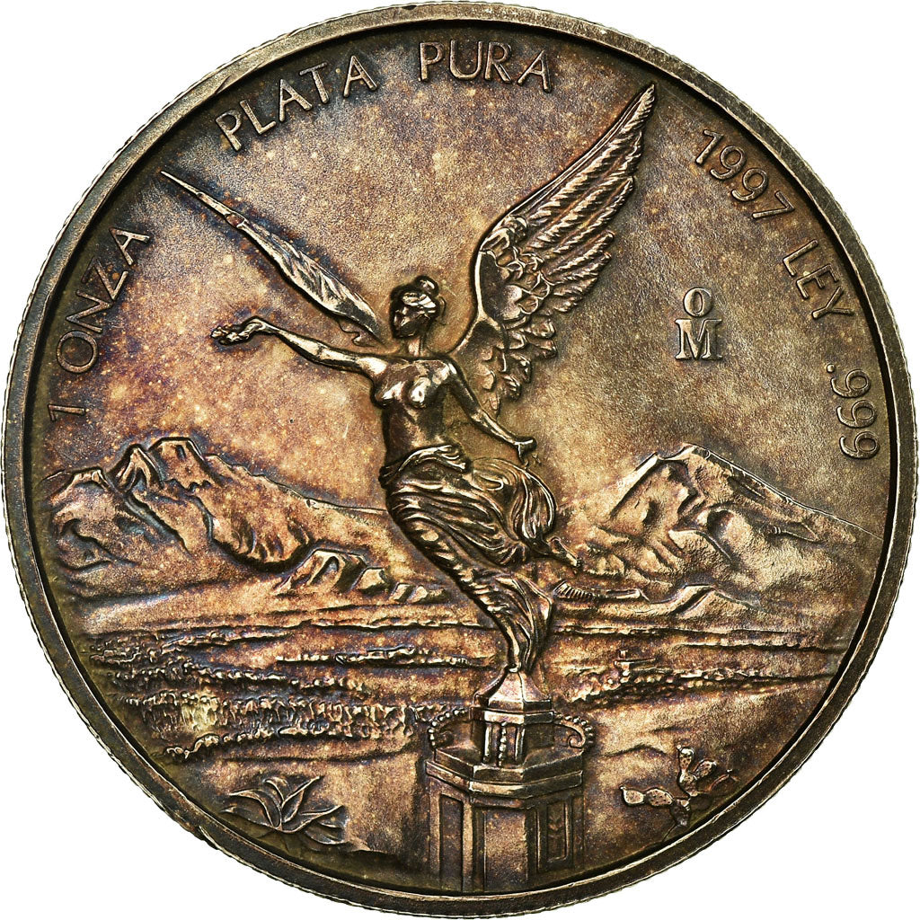 Moneta, Mexico, Onza, Troy Ounce of Silver, 1997, Mexico City, EF(40-45)