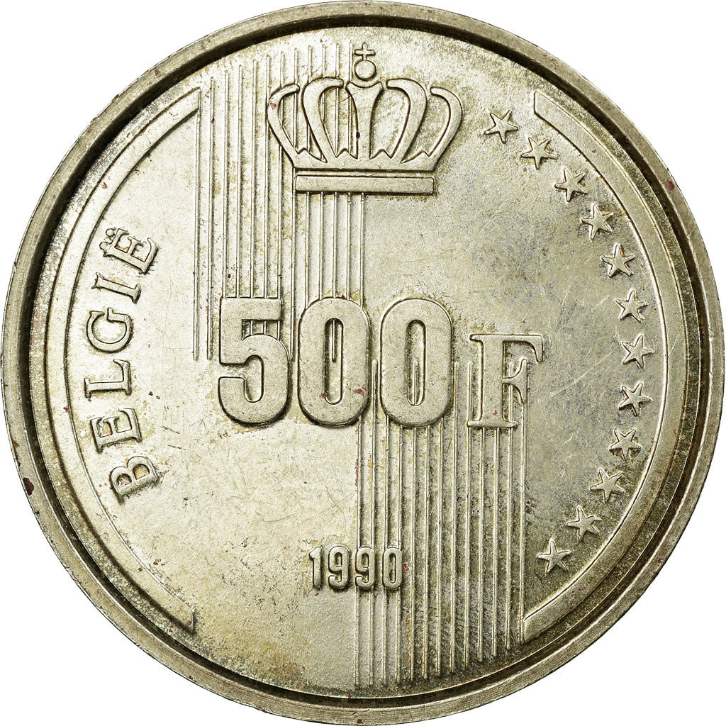 Coin, Belgium, 500 Francs, 500 Frank, 1990, Brussels, EF(40-45), Silver, KM:178