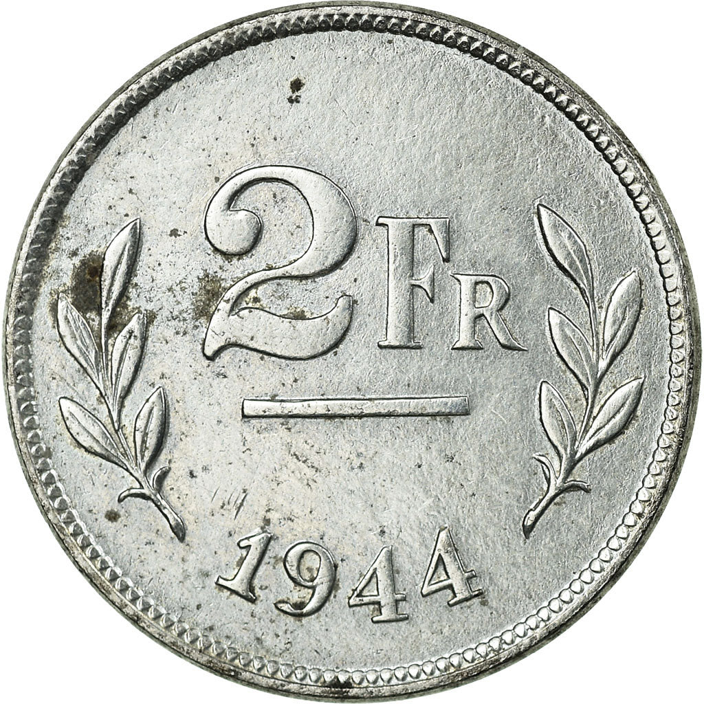 Moneta, Belgio, 2 Francs, 2 Frank, 1944, MB+, Acciaio ricoperto in zinco, KM:133